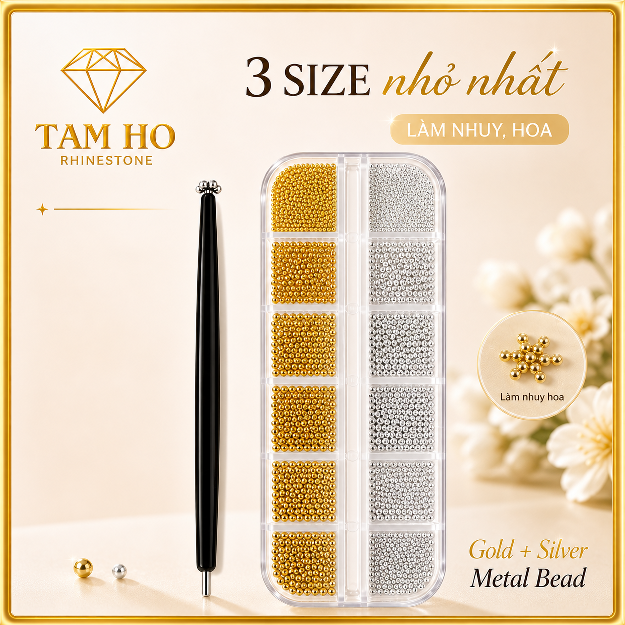 Gold & Silver Metal ball + Magnet pen