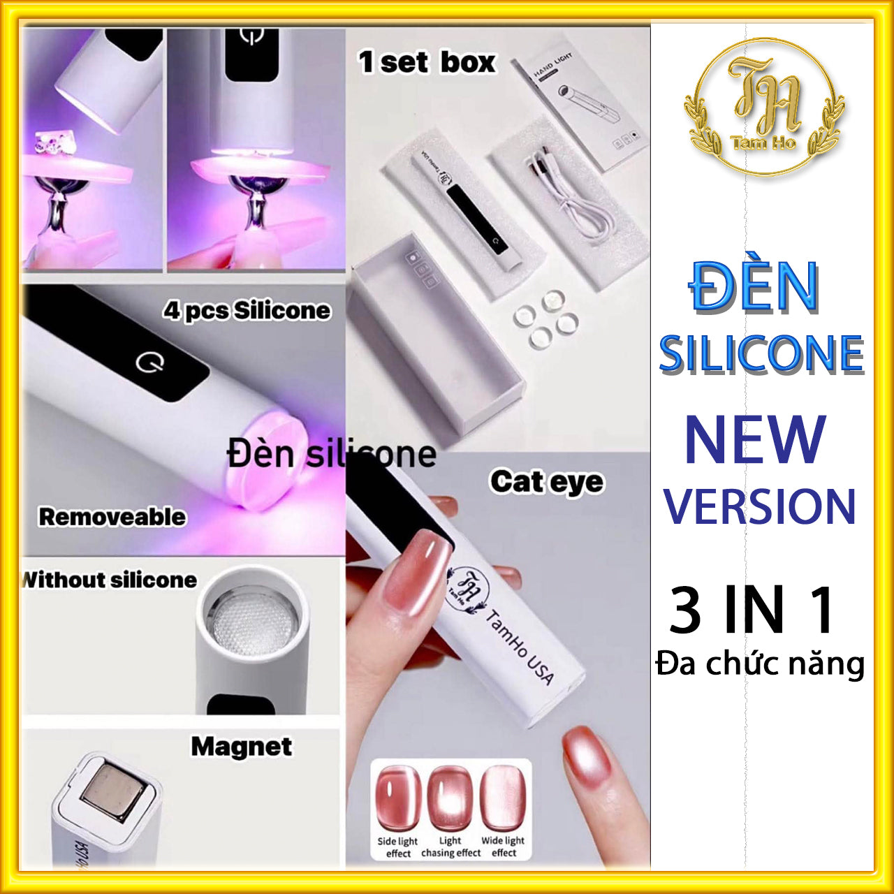 Đèn Silicone phiên bản mới 3 in 1- New version Silicone Nail UV Led 3 in 1