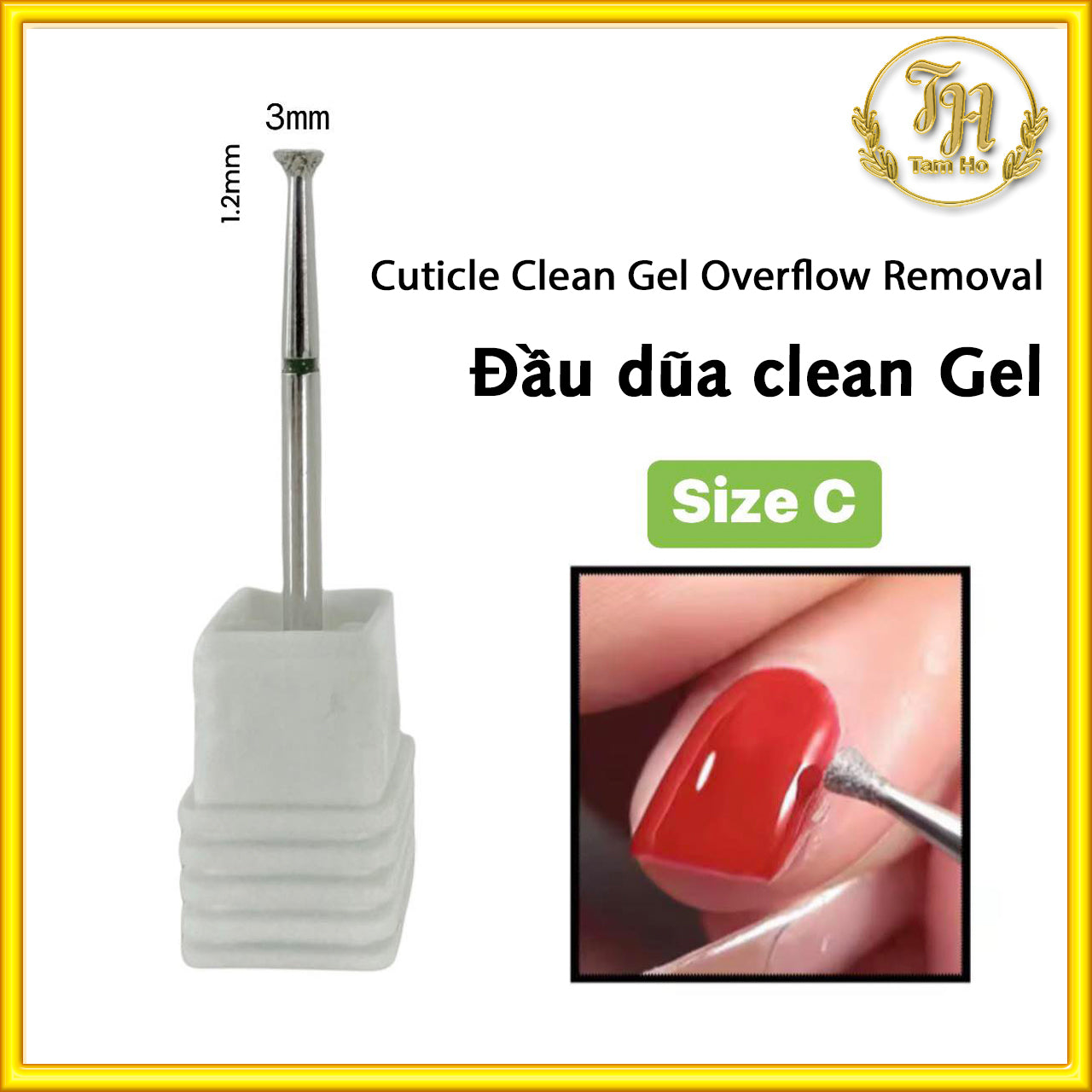 Đầu dũa clean Gel size C- Size C Cuticle clean Gel Overflow Removal