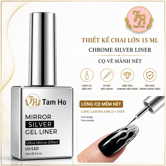 Chrome Silver liner - Mirror Silver Gel Liner