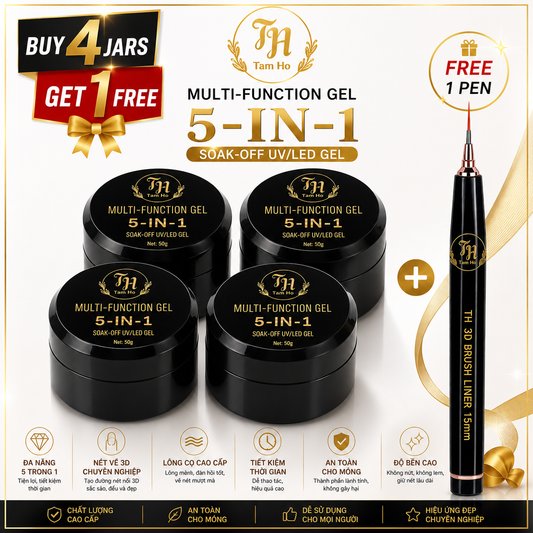Gel 3D vẽ nổi 5 in 1 * 5-in-1 3D Nail Art Gel