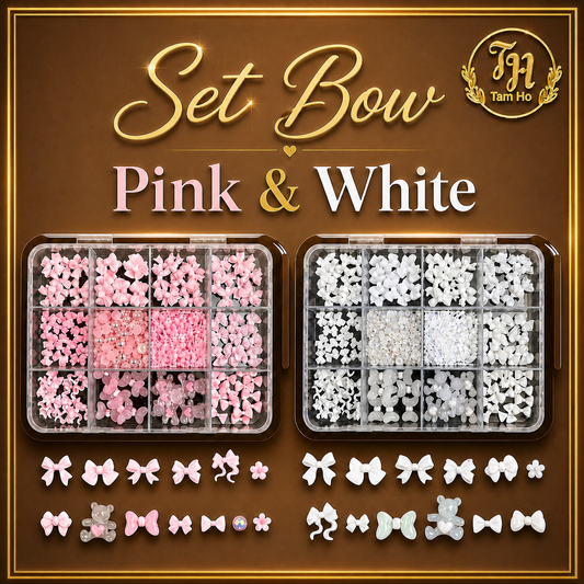 Set 2 hộp nơ Pink & White - Set of 2 Bow Boxes – Pink & White