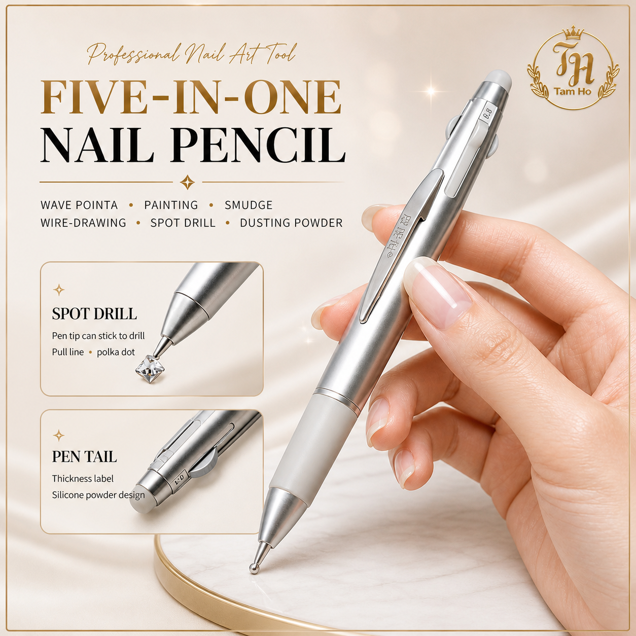 5 in 1 Nail pencil - Bút chấm bi 5 in 1