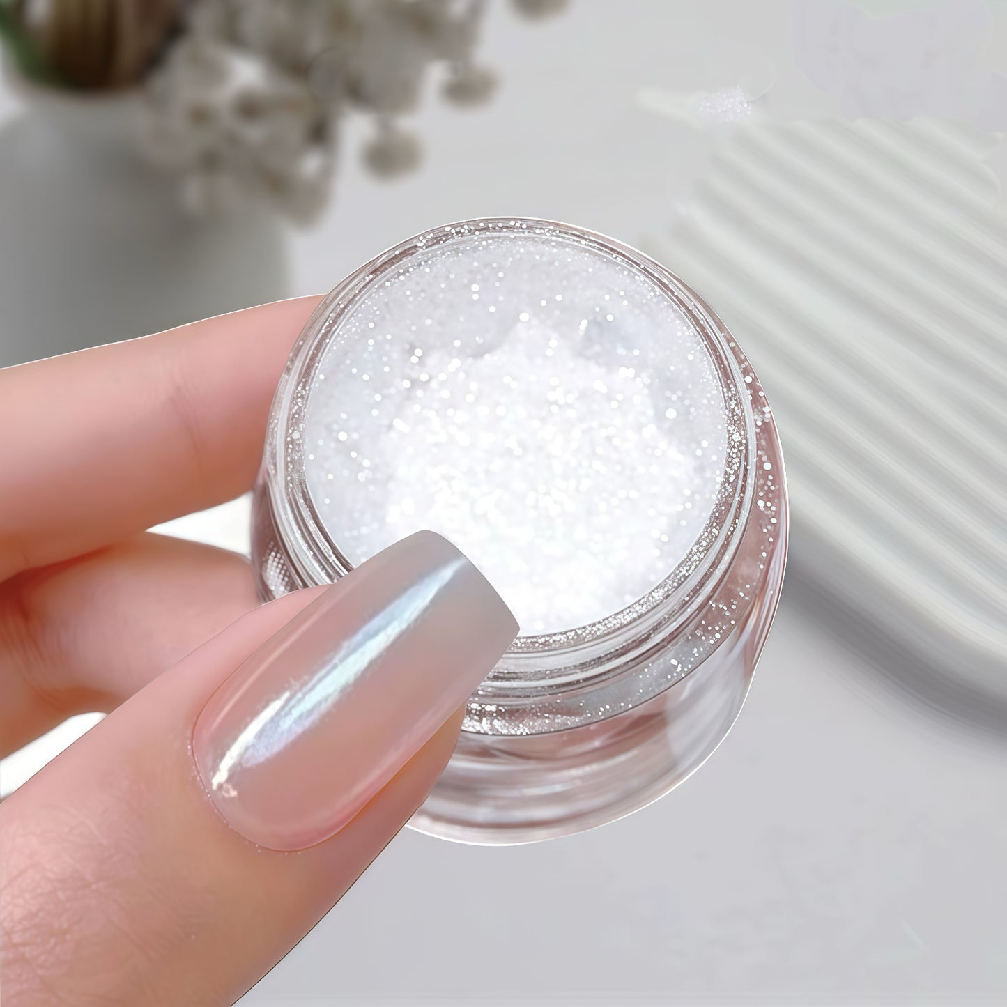 Shiny clear pearl chrome