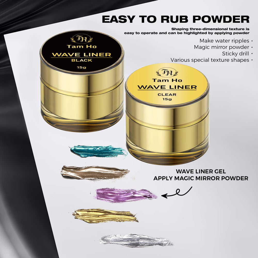 Set gel gơn sóng Black & Clear - Wave liner Gel