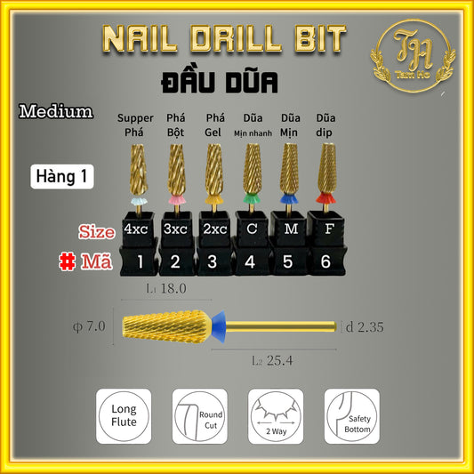 Đầu dũa medium - Nail Drill Bit