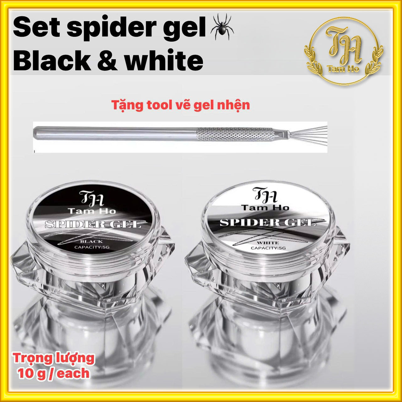 Set spider Gel Black & White