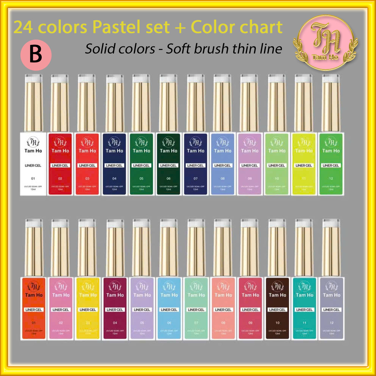 Pastel 24 màu + bảng màu - 24 colors pastel set + Color chart
