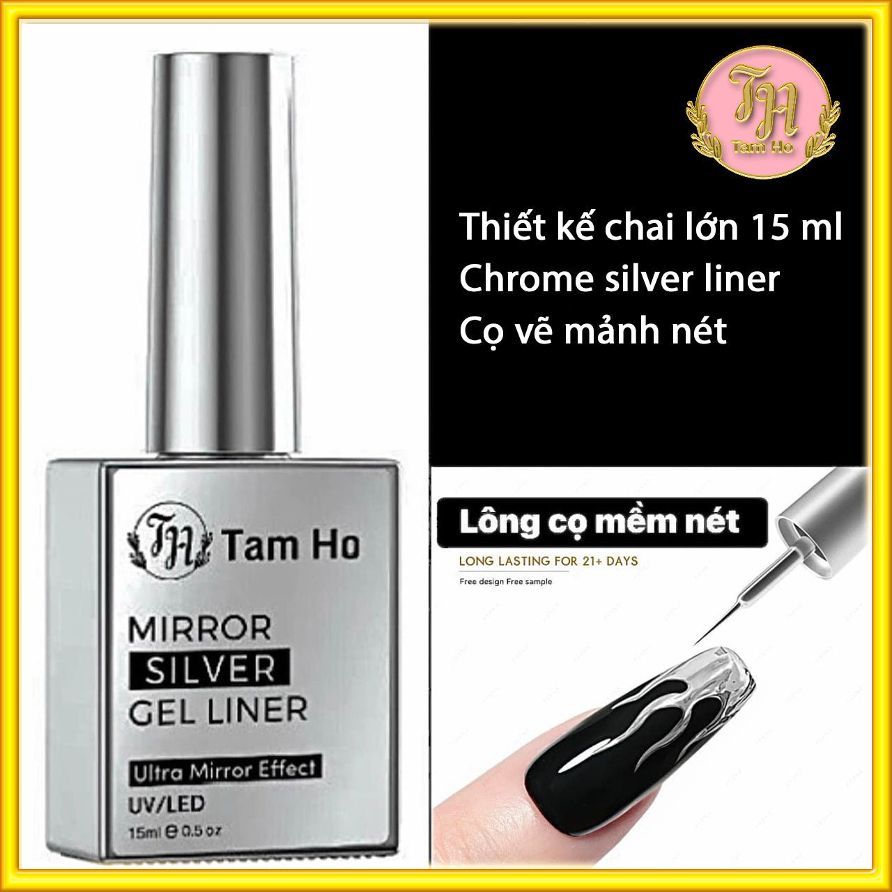 Chrome Silver liner - Mirror Silver Gel Liner