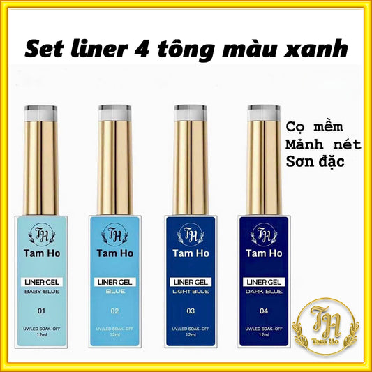 Set liner 4 tông màu xanh * 4-Piece Blue Liner Set