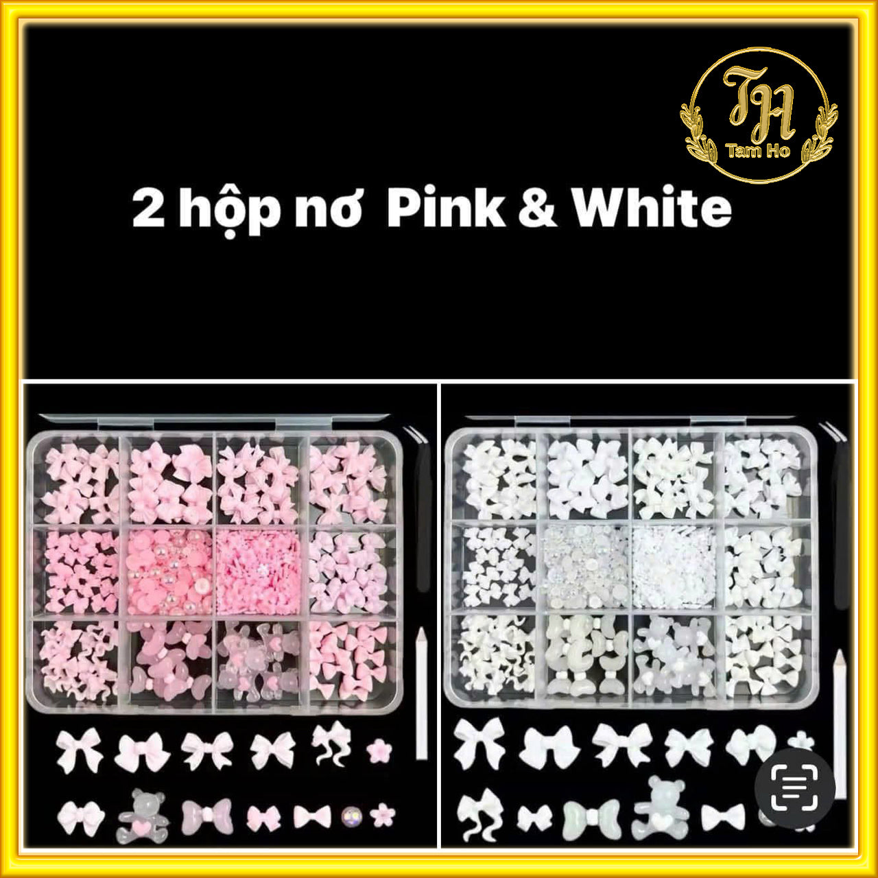 Set 2 hộp nơ Pink & White - Set of 2 Bow Boxes – Pink & White
