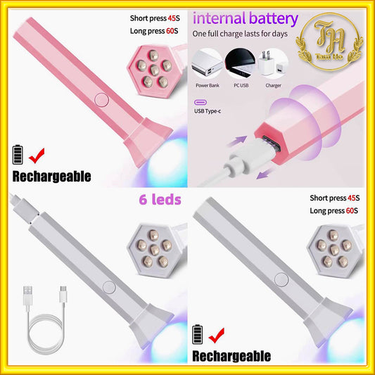 Đèn hơ móng mini 6 bóng - Mini UV/LED Nail Lamp with 6 Beads